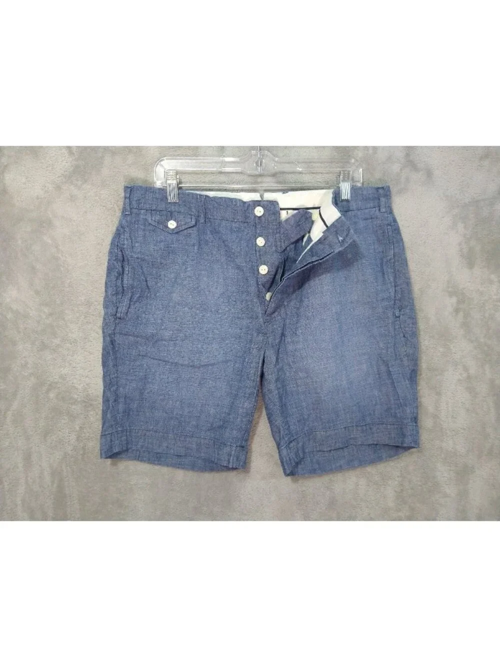 Polo Ralph Lauren Shorts Mens 36 Blue Chino Straight Fit Button Fly Flat Front